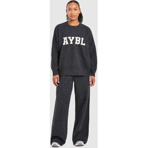 AYBL Varsity Knitted Wide Joggers - Grijs- Dames, Grijs