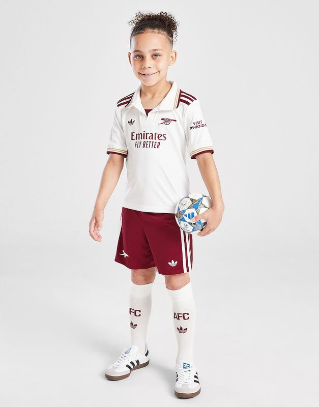 adidas - Arsenal 25/26 - Mini Derde Junior Set - Gebroken Wit/Bordeauxrood - AEROREADY