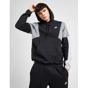 Nike Club Fleece Colour Block Hoodie - Zwart- Heren, Zwart