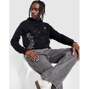 Fred Perry Oversized Laurel Wreath Hoodie - Zwart- Heren, Zwart