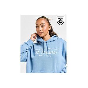 New Balance Script Embroidered Hoodie - Blue- Dames, Blue