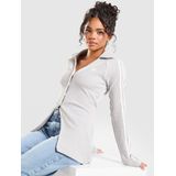 adidas Originals Waffle Button Long Sleeve Top - Grijs- Dames, Grijs