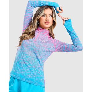 MONTIREX Trail Seamless 1/4 Zip Top - Blauw- Dames, Blauw