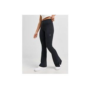 Nike Strakke legging met wijd uitlopende pijpen en mini-rib voor dames Sportswear Chill Knit - Black/Sail- Dames, Black/Sail