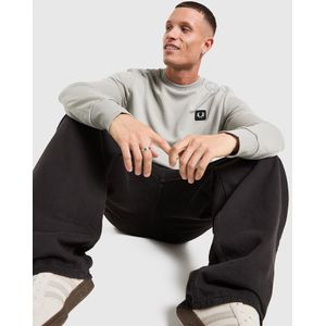 Fred Perry Badge Panel Crew Sweatshirt - Grijs- Heren, Grijs