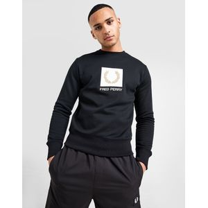 Fred Perry Logo Crew Sweatshirt - Zwart- Heren, Zwart