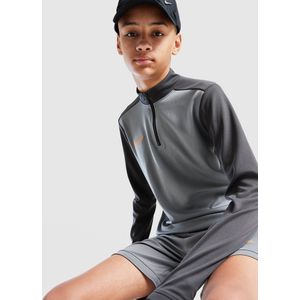 Nike Voetbaltrainingstop met Dri-FIT, lange mouwen en korte rits voor kids Academy - Grijs - Kind, Grijs