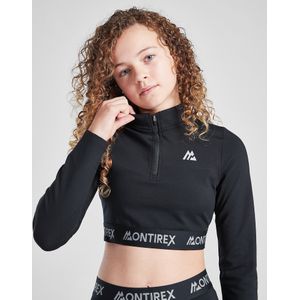 MONTIREX Girls' Icon 1/4 Zip Top Junior - Zwart, Zwart