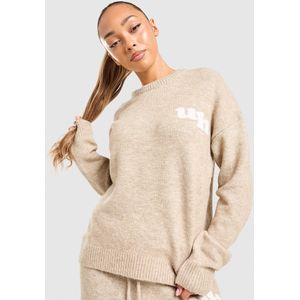 Unlike Humans - Knit Crew Sweatshirt - Bruin - Dames