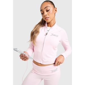 JUICY COUTURE Diamante Fitted Full Zip Top - Roze- Dames, Roze