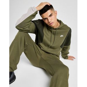 Nike Club Fleece Colour Block Hoodie - Olive- Heren, Olive