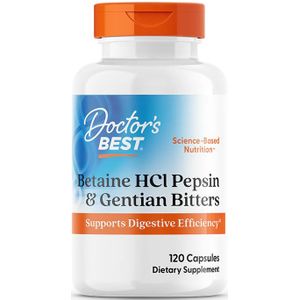 Doctor's Best - Betaine HCl Pepsin & Gentian - 120 Caps