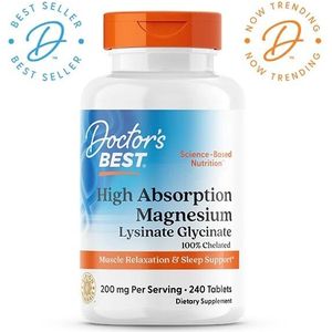 Doctor's Best - High Absorption Magnesium 100% Chelated With Albion Minerals - 240 Tabletten (100 Mg)