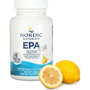 EPA Xtra Fish Oil – Lemon – 1640 Mg – 60 Softgels | Hoogwaardige Visolie Met Extra Veel EPA – Nordic Naturals