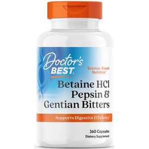 Doctor's Best - Betaine HCl Pepsin & Gentian - 360 Caps - Voedingssupplement