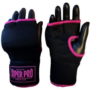 Super Pro Combat Gear Binnenhandschoenen Met Bandage Zwart/Roze