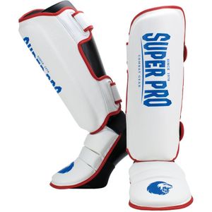 Super Pro Combat Gear Scheenbeschermer Protector Rood/Wit/Blauw