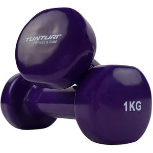 Tunturi Dumbell set - 2 x 1,0 kg - Vinyl - Paars