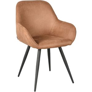 Label51 Fender eetkamerstoel micro suede cognac - set van 2 stoelen