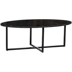 Livingfurn Elize ovale salontafel zwart marmer 100x60x40cm