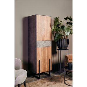 Tower Living Ora opbergkast 57x45x182cm links eiken met grijs