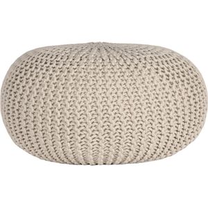 Label51 Knitted poef naturel 70x70x35cm