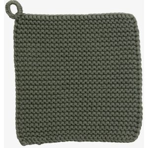 Nordal Mira pannenlap gebreid leger groen 25x25cm