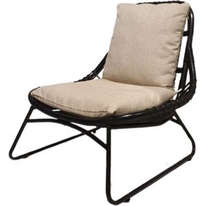 Livingfurn Bowi fauteuil rotan zwart