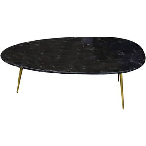 Livingfurn Marble organische salontafel zwart 110x55x40cm