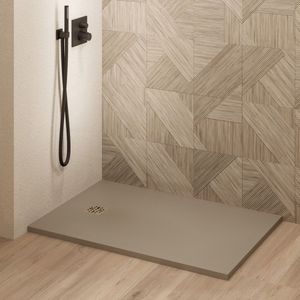 Saniclear Lino douchebak met stone finish 90x70cm capppuccino