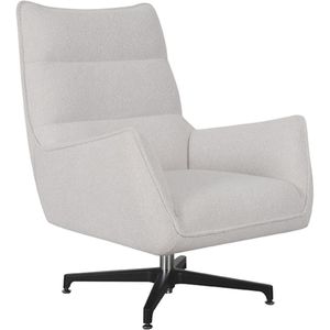 Rodia - Draaifauteuil - Naturel Touch - Boucléstof - Zwarte Metalen Poten
