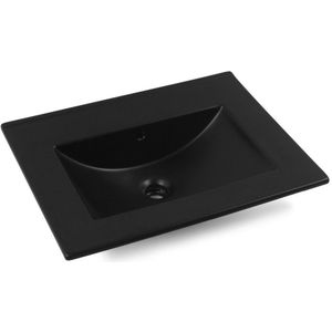 Fontana Latina keramische wastafel zonder kraangat 60cm zwart mat