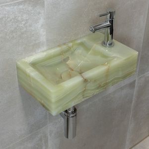 Saniclear Green Onyx fonteinset met rechte kraan chroom