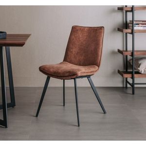 Tower Living Pamplona eetkamerstoel cognac - set van 2