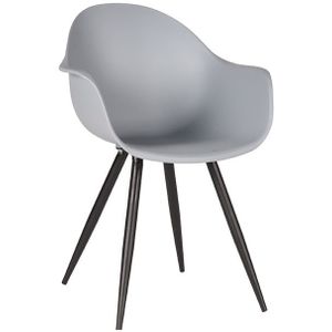 Label51 Luca eetkamerstoel kunststof grijs - set van 2 stoelen
