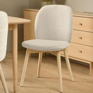 Noorlicht - Celine Eetkamerstoel - Cream - Monza Stof - Set van 2