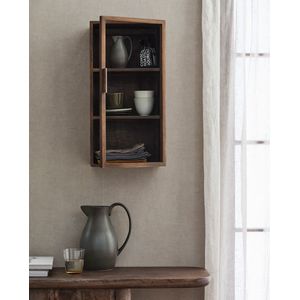 Nordal Nango wandkast met 1 deur donkerbruin 30x22x60cm