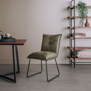 Lestarain Eetkamerstoel, set van 4, keukenstoel met rugleuning, make-upstoel voor slaapkamer, woonkamer, van metaal en fluweel, draagkracht 150 kg, donkergrijs, LCNI130001-4
