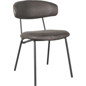 Label51 Zack eetkamerstoel micro suede antraciet - set van 2 stoelen