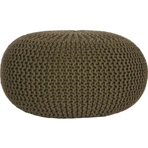 Label51 Knitted poef army green 70x70x35cm