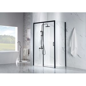 Saniclear Slide douchecabine 130x90cm zwart mat