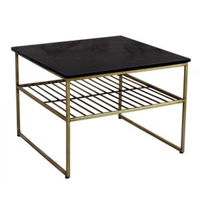 Livingfurn Dian salontafel marmer 55x55cm zwart goud