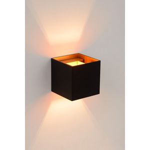 Lucide Xio wandlamp vierkant zwart 10cm