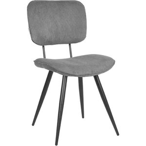 Label51 Vic eetkamerstoel ribstof grijs - set van 2 stoelen