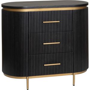 Tower Living Rivello ladekast 90x45x80cm zwart/goud