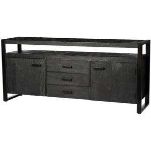 Livingfurn Norris tv-meubel zwart mangohout 180 cm