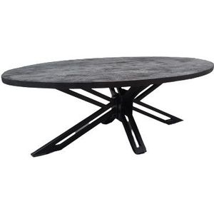 MD Interior Susy ovale salontafel zwart mangohout 130x60cm