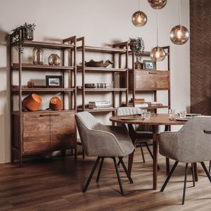Tower Living Falcone wandkast met opbergruimte onder 90x48x200cm walnoot