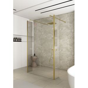 Saniclear Redro inloopdouche 120cm met 40cm zijwanden messing geborsteld