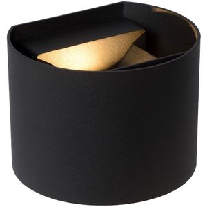 Lucide Axi wandspotje rond zwart mat 10cm